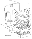 Section Diagram and Parts List for TFG24ZFVAWH  General Electric Refrigerator