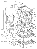 Section Diagram and Parts List for TFG27PFVABB  General Electric Refrigerator
