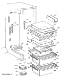 Section Diagram and Parts List for TFG27ZFVAWH  General Electric Refrigerator