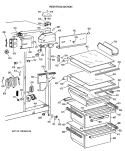 FRESH FOOD SECTION Diagram and Parts List for TFH24JWXAAA  General Electric Refrigerator
