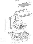 SHELF PARTS Diagram and Parts List for TBX21NIXBRAA  General Electric Refrigerator