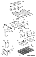 Section Diagram and Parts List for TBG14SAXHRWH  General Electric Refrigerator