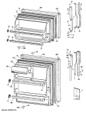 Section Diagram and Parts List for TBG16SAXHRAD  General Electric Refrigerator