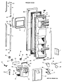 FREEZER DOOR Diagram and Parts List for TFX22PRXAWW  General Electric Refrigerator
