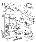 FREEZER SECTION Diagram and Parts List for TFX22PRXAWW  General Electric Refrigerator