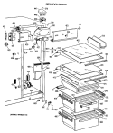 FRESH FOOD SECTION Diagram and Parts List for TFX24JAXAWW  General Electric Refrigerator