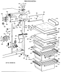 FRESH FOOD SECTION Diagram and Parts List for TFX24JWXAAA  General Electric Refrigerator