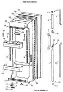 FRESH FOOD DOOR Diagram and Parts List for TFX24PRXABB  General Electric Refrigerator