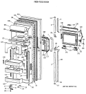FRESH FOOD DOOR Diagram and Parts List for TFX27PFXABB  General Electric Refrigerator