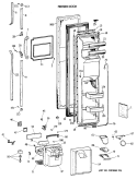 FREEZER DOOR Diagram and Parts List for TFX27PRXABB  General Electric Refrigerator