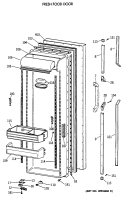 FRESH FOOD DOOR Diagram and Parts List for TFX27PRXABB  General Electric Refrigerator