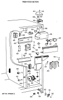 FRESH FOOD SECTION Diagram and Parts List for TFX27PRXABB  General Electric Refrigerator