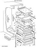 FRESH FOOD SECTION Diagram and Parts List for TFG24PEXAWH  General Electric Refrigerator