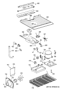 Section Diagram and Parts List for TBT16DAXLRAD  General Electric Refrigerator