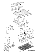 Section Diagram and Parts List for TBT16JAXLRWH  General Electric Refrigerator