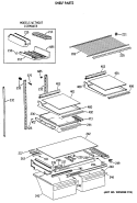 SHELF PARTS Diagram and Parts List for TBT25JAXBRWW  General Electric Refrigerator
