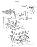SHELF PARTS Diagram and Parts List for TBX18MAXCRWW  General Electric Refrigerator