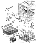 Section Diagram and Parts List for ZBD3500X66BB  General Electric Dishwasher