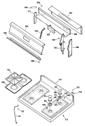 Section Diagram and Parts List for JGBS16GEP1BB  General Electric Range