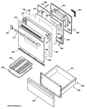 Section Diagram and Parts List for JBP26AV1  General Electric Range
