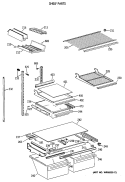 SHELF PARTS Diagram and Parts List for TBX19JATCRWW  General Electric Refrigerator
