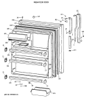FRESH FOOD DOOR Diagram and Parts List for TBX21DAXDRAA  General Electric Refrigerator
