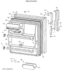 FRESH FOOD DOOR Diagram and Parts List for TBH18DAXERWW  General Electric Refrigerator