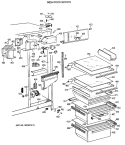 FRESH FOOD SECTION Diagram and Parts List for TFG22JAXAWW  General Electric Refrigerator