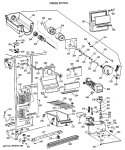 FREEZER SECTION Diagram and Parts List for TFG22JRXAWW  General Electric Refrigerator