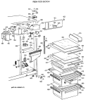 FRESH FOOD SECTION Diagram and Parts List for TFG22JRXAWW  General Electric Refrigerator