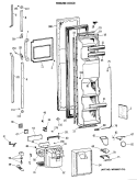 FREEZER DOOR Diagram and Parts List for TFG24PRXABB  General Electric Refrigerator