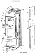 FRESH FOOD DOOR Diagram and Parts List for TFG24PRXABB  General Electric Refrigerator