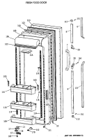 FRESH FOOD DOOR Diagram and Parts List for TFG27PRXAWW  General Electric Refrigerator