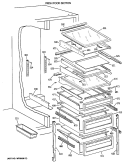 FRESH FOOD SECTION Diagram and Parts List for TFG27PRXAWW  General Electric Refrigerator