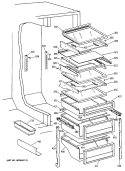 Section Diagram and Parts List for TPX21BRXAAA  General Electric Refrigerator