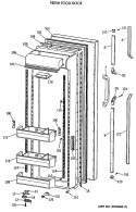 FRESH FOOD DOOR Diagram and Parts List for TFH27PRTBAA  General Electric Refrigerator