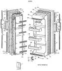 DOORS Diagram and Parts List for TFK20JAXAAA  General Electric Refrigerator