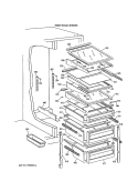 FRESH FOOD SHELVES Diagram and Parts List for TFK22PRXAAA  General Electric Refrigerator