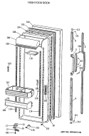 FRESH FOOD DOOR Diagram and Parts List for TFK27ZRXAAA  General Electric Refrigerator