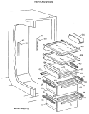 FRESH FOOD SHELVES Diagram and Parts List for TFK24ZFXAAA  General Electric Refrigerator