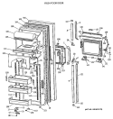 FRESH FOOD DOOR Diagram and Parts List for TFK27PFXABB  General Electric Refrigerator