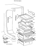 FRESH FOOD SHELVES Diagram and Parts List for TFK27ZFXAAA  General Electric Refrigerator
