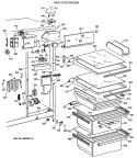 FRESH FOOD SECTION Diagram and Parts List for TFT22JWXAAA  General Electric Refrigerator