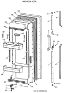 FRESH FOOD DOOR Diagram and Parts List for TFT22PRXAAA  General Electric Refrigerator