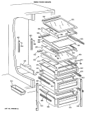 FRESH FOOD SHELVES Diagram and Parts List for TFT22PRXAAA  General Electric Refrigerator