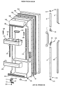 FRESH FOOD DOOR Diagram and Parts List for TFT24PRXAAA  General Electric Refrigerator