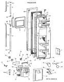 FREEZER DOOR Diagram and Parts List for TFT27PRXAAA  General Electric Refrigerator