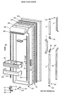 FRESH FOOD DOOR Diagram and Parts List for TFT27PRXAAA  General Electric Refrigerator