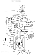 FRESH FOOD SECTION Diagram and Parts List for TFT27PRXAAA  General Electric Refrigerator