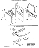 CABINET FRONT, GAS VALVE & BURNER ASM. Diagram and Parts List for DBLR333GT0WW  General Electric Dryer